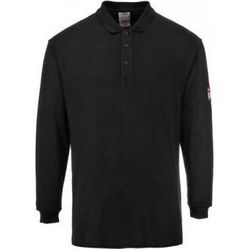Vlamwerend Herenpoloshirt met Lange Mouwen en Antistatische Eigenschappen 3XL Zwart