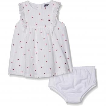 Vestido Tommy Hilfiger para Bebés con Diseño de Mariquita, Blanco (Classic White), 68