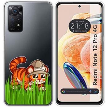 Funda Silicona Transparente con Diseño de Tigre para Xiaomi Redmi Note 12 Pro 4G
