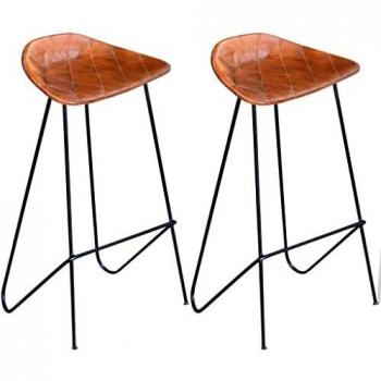 Chaises de Bar en Cuir Véritable