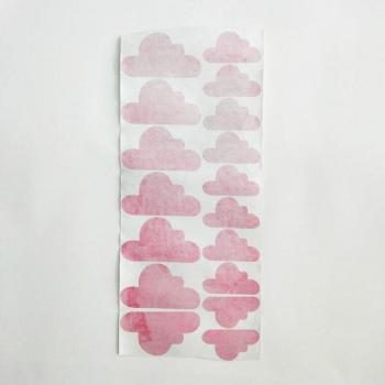 48 Pcs Watercolor Pink Cloud Wall Art for Nursery