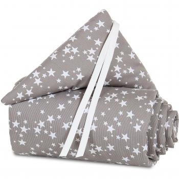 Babybay Nestchen Piqué Original taupe Sterne weiß