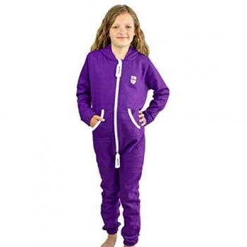 Gennadi Hoppe Kinder-Onesie Lila 5-6 Jahre – Jogger-Style Anzug für Mädchen
