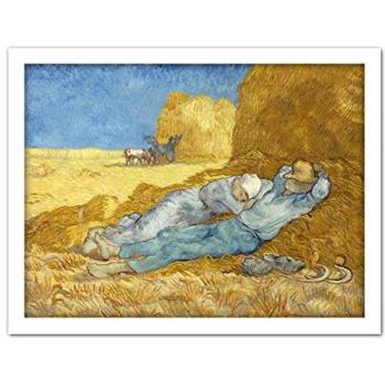 Van Gogh The Siesta in White Frame – Large Wall Décor by Artery8