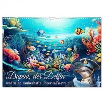 Dupini der Delfin – Zauberhafte Unterwasserwelt (Wandkalender 2025, DIN A3 quer)