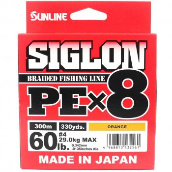 Sunline 60LB Orange P.E. Line X8 Siglon 300M (2561) Pack