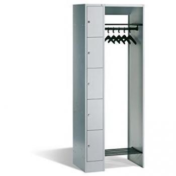 Offene Garderobe mit Lichtgrau Front und Korpus