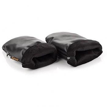 Manoplas Jané de Polipiel para Silla de Paseo con Forro Polar Interior, Adaptables a Manillar Abierto y Cerrado, Color Negro