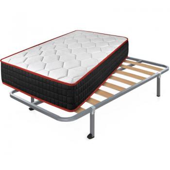 Cama Express 80x190: Viscoelástico Cool + Somier Hades, patas de 25 cm