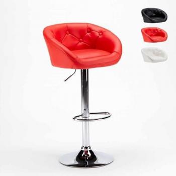 Taburete Bar y Cocina de Cuero Polipiel – Estilo Tucson Rojo
