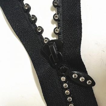 4.5 inch (12CM) Black Resin Zippers with Crystal