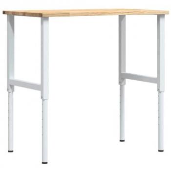 VidaXL Solid Wood Oak Workbench 100x60x(71.5-98) cm