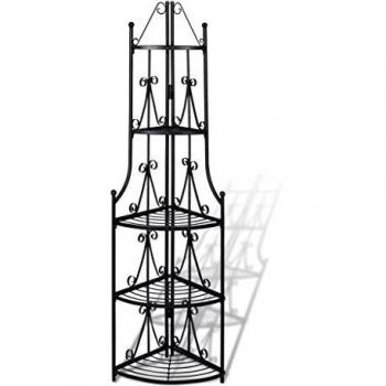 Corner Plant Rack Black vidaXL