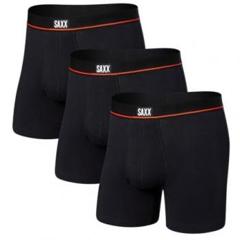 Schwarze Saxx Non‑Stop Stretch Cotton Boxerbrief für Herren, M