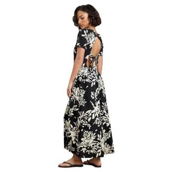 Women's Black Petite Floral Tie‑Back Dress – PixieGirl, 14