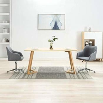 Light Gray Fabric Swivel Dining Chairs