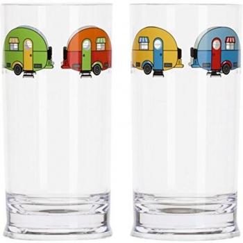 Glacier Blaze Tall Glass Pair