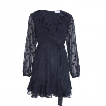 Quiz Womens Navy Chiffon Dobby Mini Skater Dress