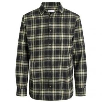 Jack & Jones Junior Camicia JJJOSHUA Cachi Oliva Nero Bianco