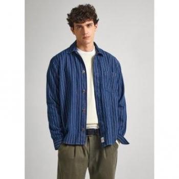 Camisa Larga Azul Marino para Hombre – Pepe Jeans