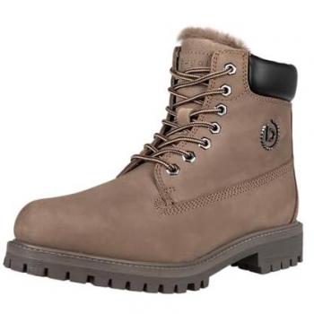 BUGATTI Herren Stiefelette Beige mit Blockabsatz