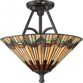Netlighting Alcott 2 Light Large Tiffany Semi Flush