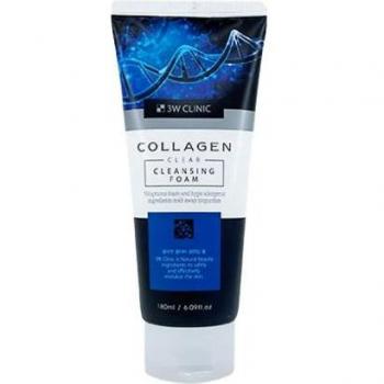 3W CLINIC Spuma di Pulizia Trasparente al Collagene 180 ml