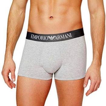 Emporio Armani Men's Iconic Logoband Boxer Trunk, Grey Melange