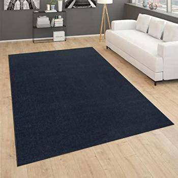 Wohnzimmer‑Kurzflor Porto 890 – Uni‑Farben, 13 mm Höhe, dunkelblau