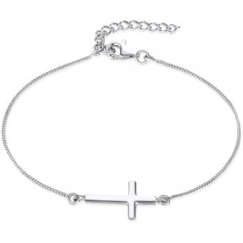 Rafaela Donata Damenarmband Kreuz in 925 Sterling Silber – 17 + 3 cm