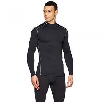 Under Armour Coldgear Armour Mock, ultrawarmes Langarmshirt, langärmliges Funktionsshirt für Männer, Schwarz, S