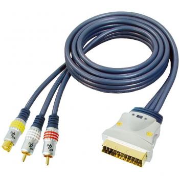 Cable adaptador de vídeo de 10 metros SCART en negro