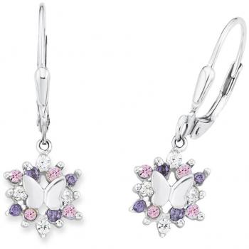 Orecchini “Butterfly Glow” PRINZESSIN LILLIFEE, argento 925 con zirconio multicolore
