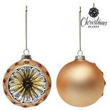 Bolas navideñas de cristal dorado 8 cm 2 pcs