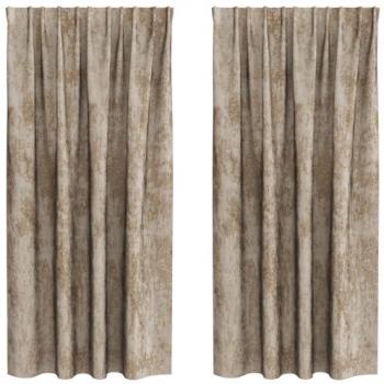 Luxury Velvet Champagne Drape Duo – 175x140 cm – Vidaxl