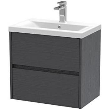 Havana Graphite Grey 600mm Wall Hung Vanity Unit with 2 Drawers and 40mm Profile Basin