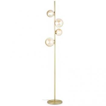 Lampadario A Sospensione Moderno Perlage Metallo Ottone 4 Luci G9 15W 3000K
