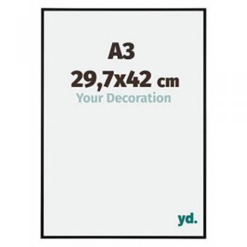 Cadre Élégance A3 – Noir Mat – Aluminium avec Verre Acryl – Maison & Décoration – Austin