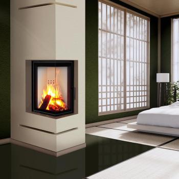 Chimenea KRATKI MBN 680 10 kW – Lareira de acero en blanco y negro