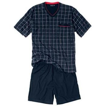 Götzburg Herren Baumwoll-Shorty, Kurzarm, kariert, Navy