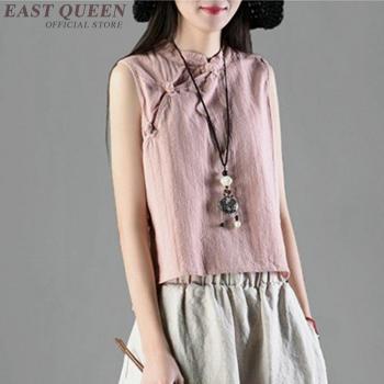Camisa china de lino para mujer FF439