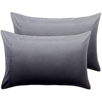 Cuscini Letto Federe Microfibra Grigio Chiaro 50x80 set 2