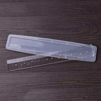 Rectangular Silicone Mold with Measurement Scale for Epoxy Resin Crafts, 20.7x2.7x0.25 cm