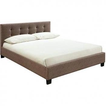 Lit contemporain 160 x 200 camel capitonné Marquise