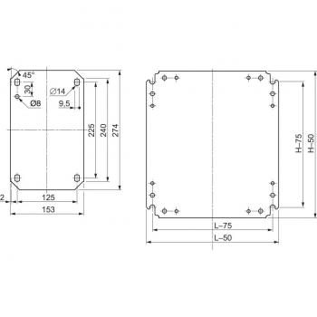 Châssis plein acier galvanisé pour coffret Schneider NSYMM33 – 300 x 300 mm
