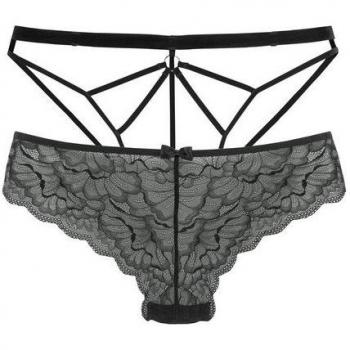 Tanga-Ouvert PETITE FLEUR GOLD für Damen, Größe 32/34, schwarz