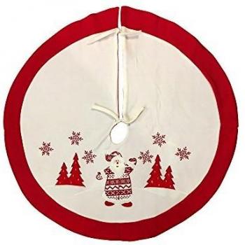 Weihnachtszauber-Baumdecke: Weihnachtsmann‑Design, weiß & rot, 90 cm