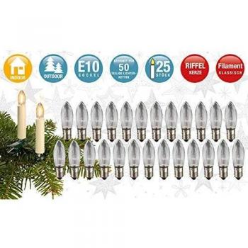 Hellum 910117 Riffelkerzen für Lichterketten, 25 Stück, 5V, 3W