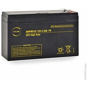 SAI NX 12 V 5.5 Ah Batería de Respaldo UPS (High Rate, F6.35/F4.8)