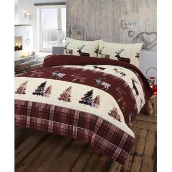 Kampala Hill Brown Tartan Stag Duvet Cover